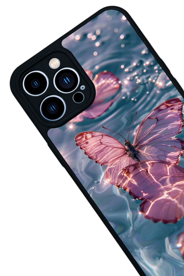 iPhone 12 Pro Max Uyumlu Kelebek Tasarımlı Glossy Premium Kılıf