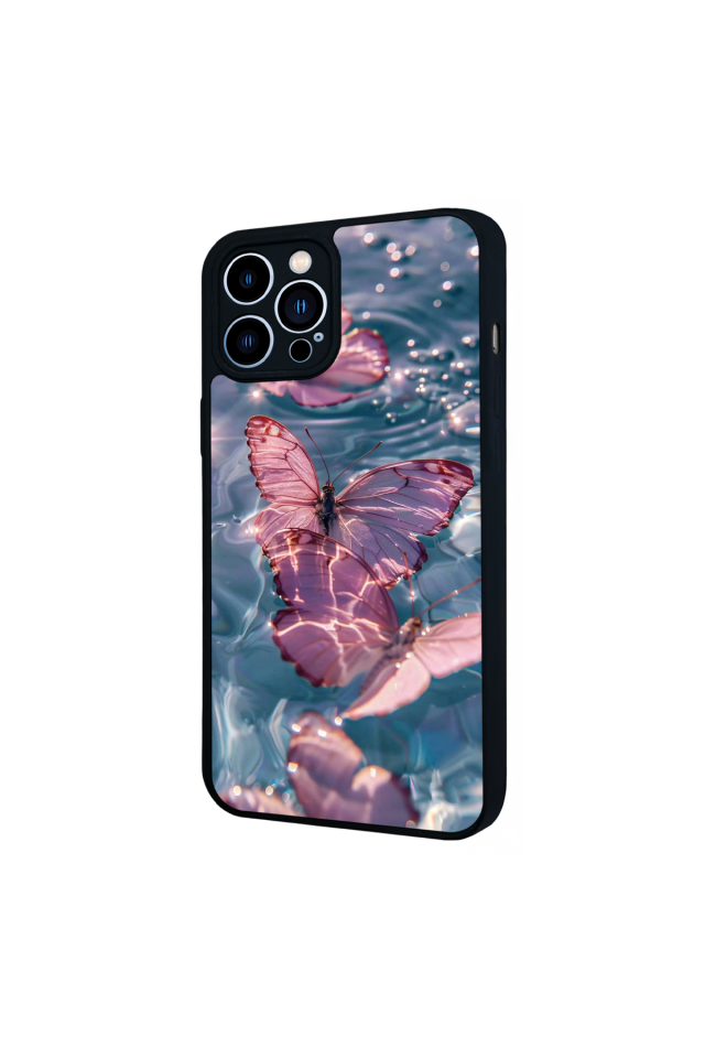 iPhone 12 Pro Max Uyumlu Kelebek Tasarımlı Glossy Premium Kılıf
