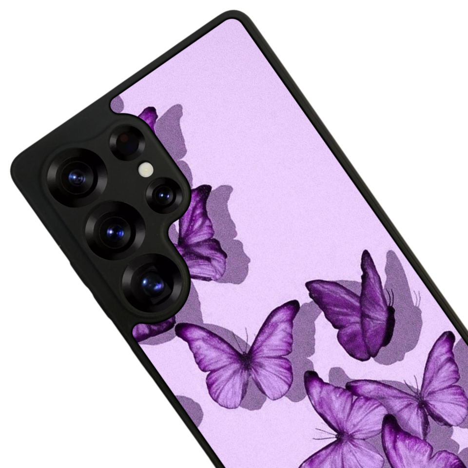 Samsung Galaxy S25 Ultra Uyumlu Kelebek Tasarımlı Glossy Premium Kılıf