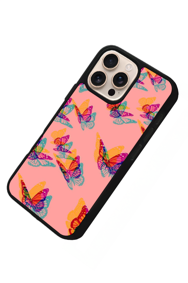 iPhone 15 Pro Uyumlu Kelebek Tasarımlı Glossy Premium Kılıf