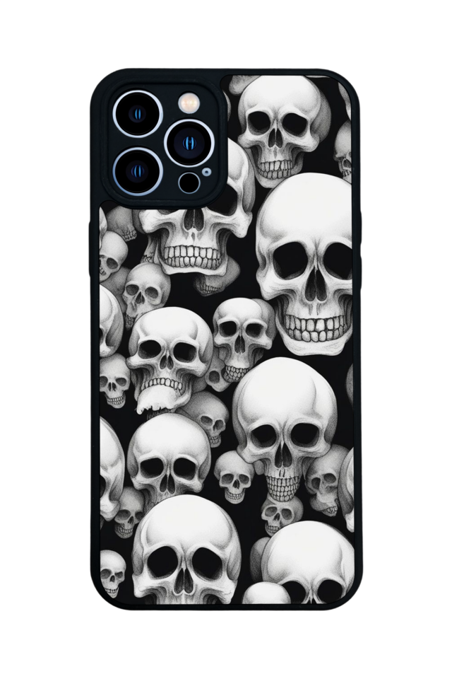 iPhone 13 Pro Max Uyumlu KuruKafa Tasarımlı Glossy Premium Kılıf