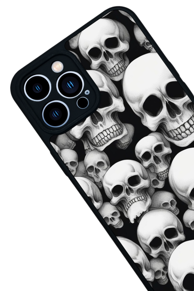 iPhone 13 Pro Max Uyumlu KuruKafa Tasarımlı Glossy Premium Kılıf