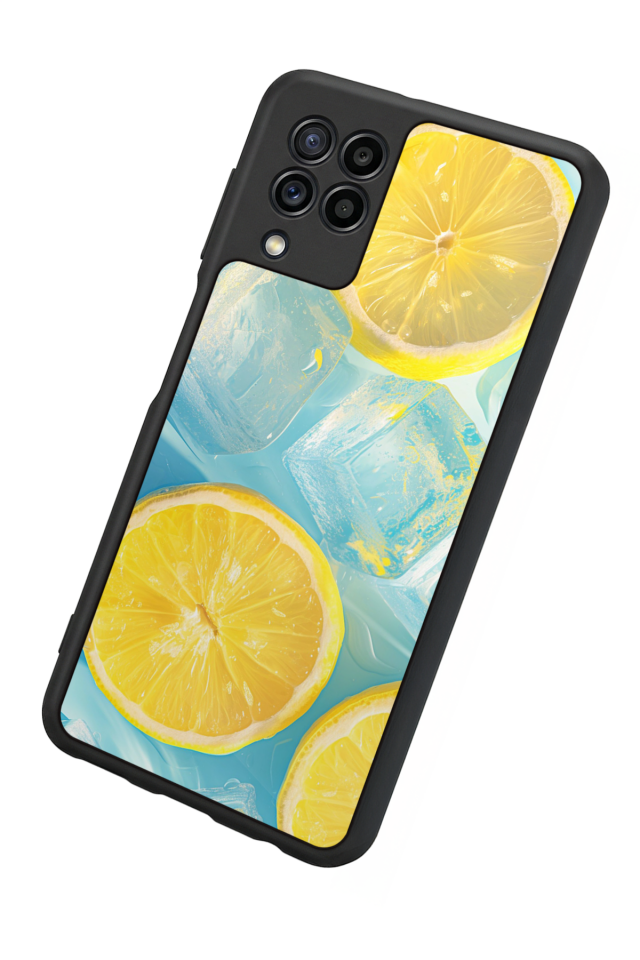 Samsung Galaxy M32 Uyumlu Limon Tasarımlı Glossy Premium Kılıf