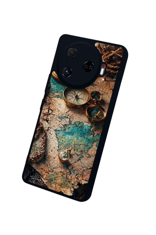Tecno Camon 30 Pro Uyumlu Harita Tasarımlı Glossy Premium Kılıf
