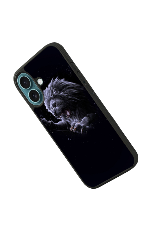 iPhone 16 Uyumlu Aslan Tasarımlı Glossy Premium Kılıf