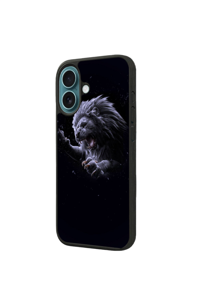 iPhone 16 Uyumlu Aslan Tasarımlı Glossy Premium Kılıf