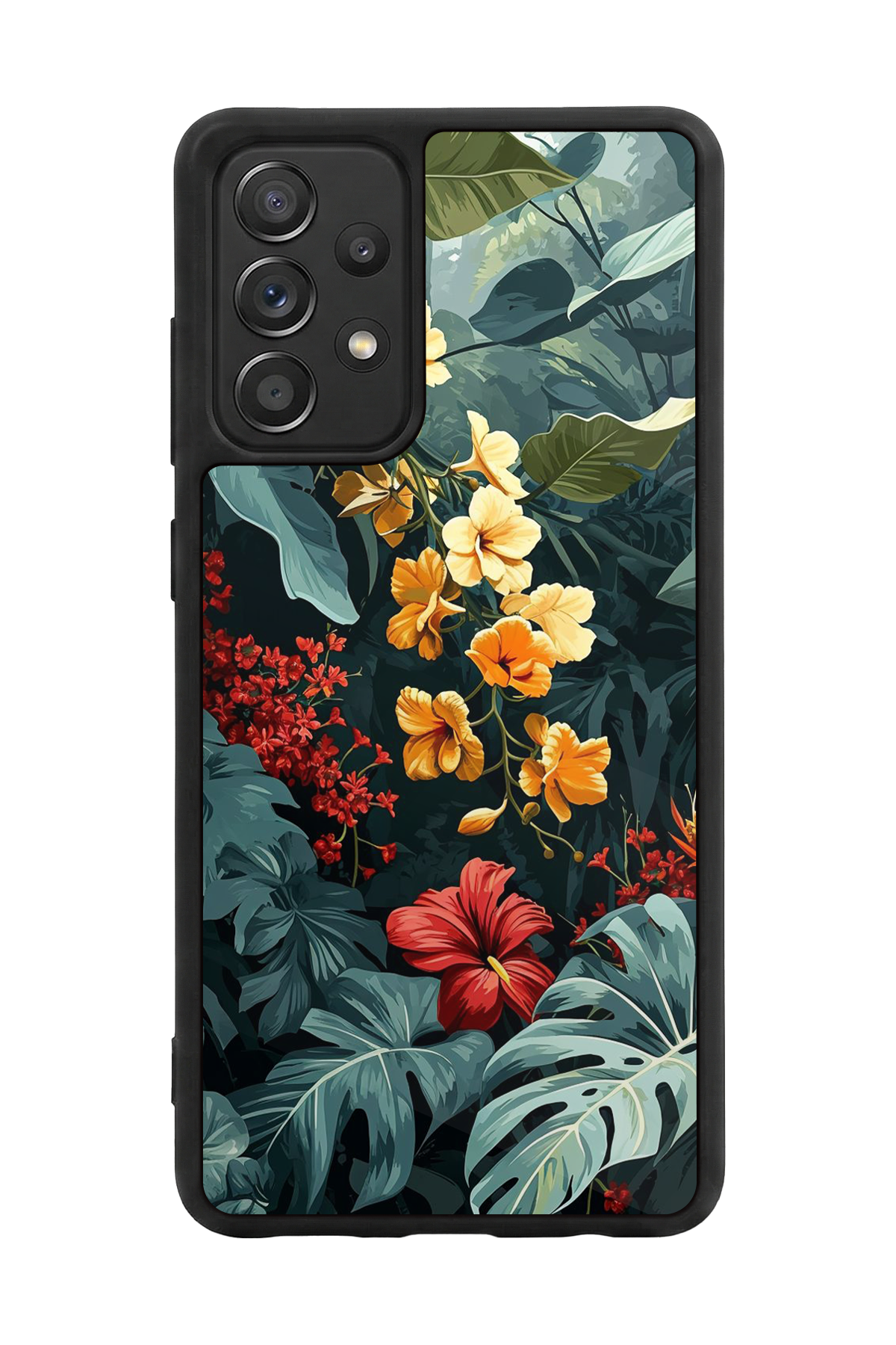 Samsung Galaxy A72 Uyumlu Botanik Tasarımlı Glossy Premium Kılıf
