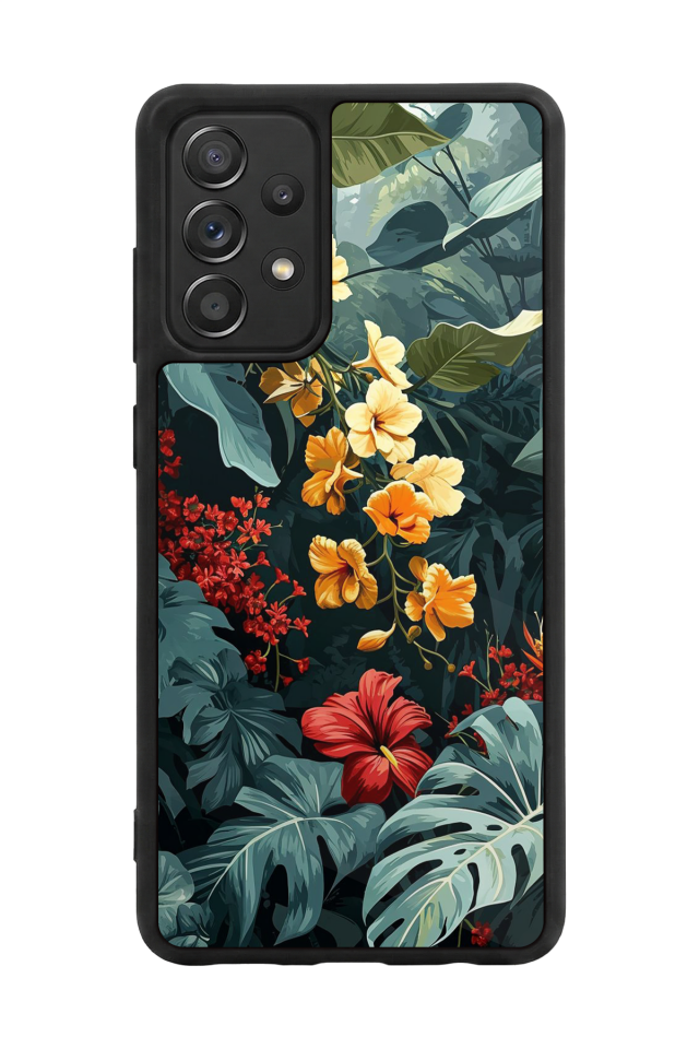 Samsung Galaxy A72 Uyumlu Botanik Tasarımlı Glossy Premium Kılıf