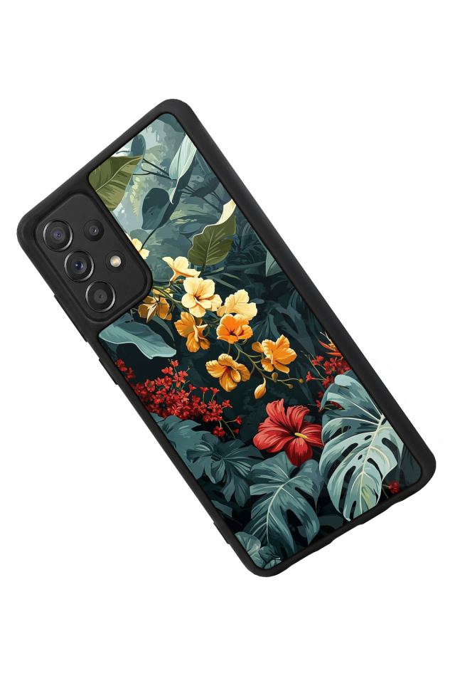 Samsung Galaxy A72 Uyumlu Botanik Tasarımlı Glossy Premium Kılıf