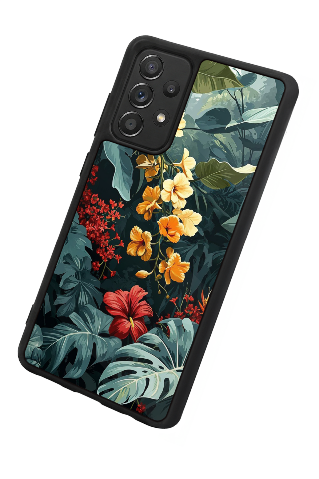 Samsung Galaxy A72 Uyumlu Botanik Tasarımlı Glossy Premium Kılıf