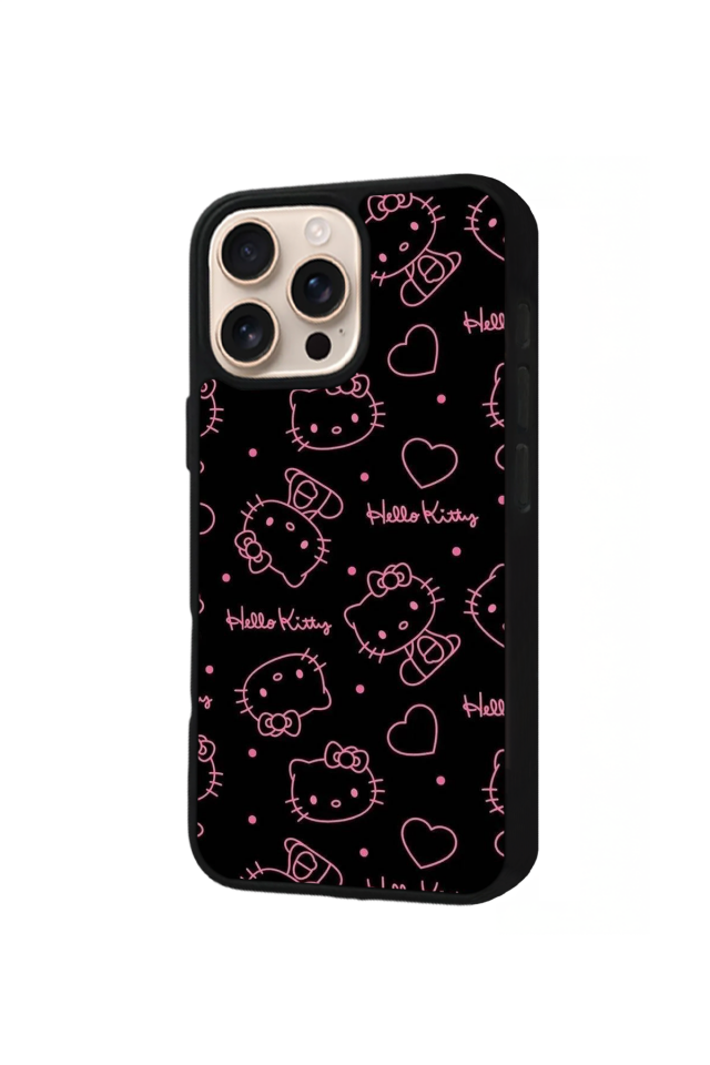 iPhone 16 Pro Max Uyumlu HelloKitty Tasarımlı Glossy Premium Kılıf