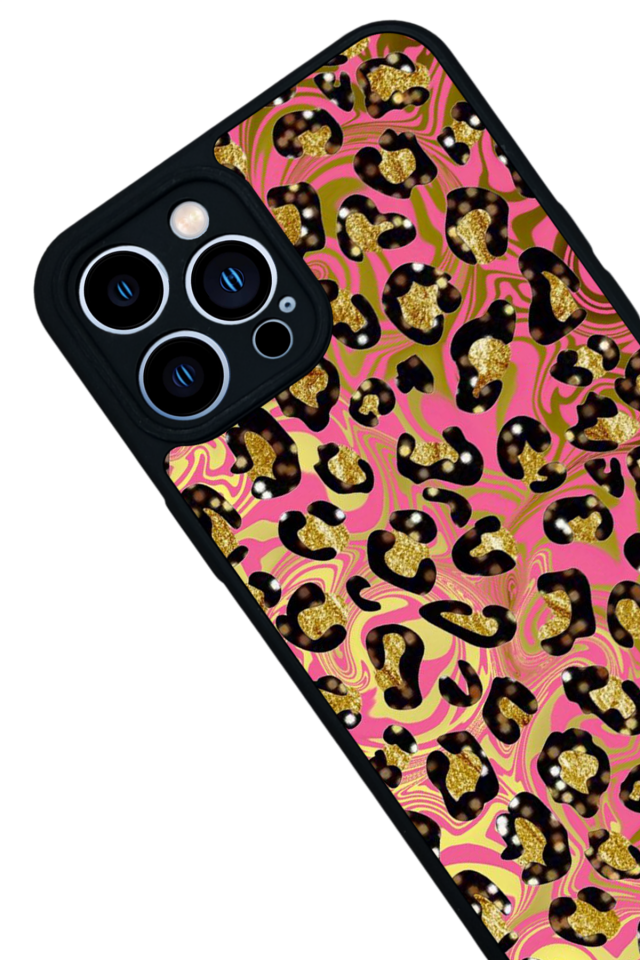 iPhone 13 Pro Max Uyumlu Hologram Leopar Tasarımlı Glossy Premium Kılıf