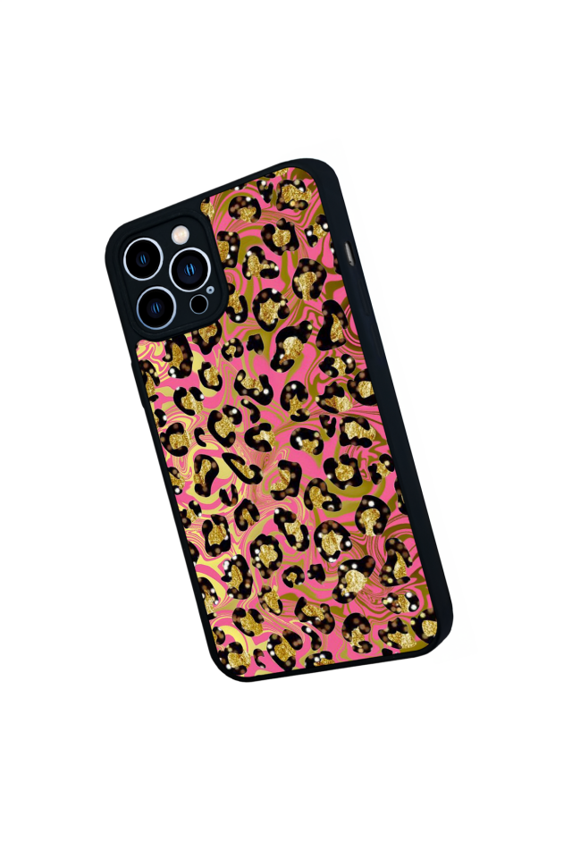 iPhone 13 Pro Max Uyumlu Hologram Leopar Tasarımlı Glossy Premium Kılıf