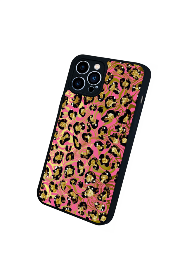 iPhone 13 Pro Max Uyumlu Hologram Leopar Tasarımlı Glossy Premium Kılıf