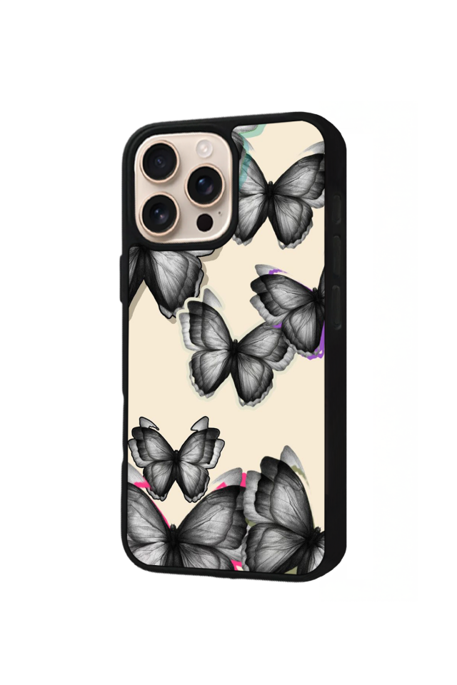 iPhone 15 Pro Uyumlu Kelebek Tasarımlı Glossy Premium Kılıf