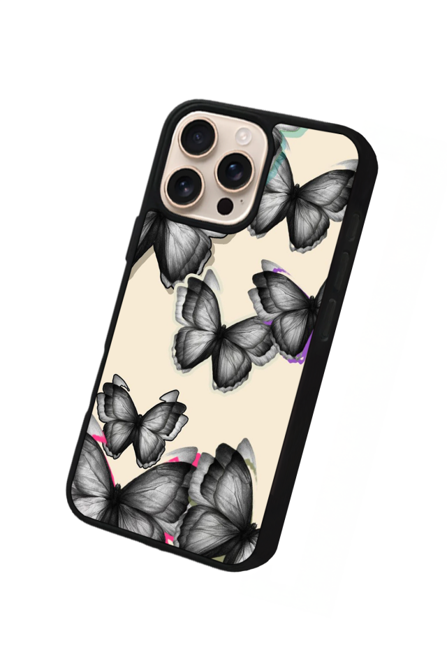 iPhone 15 Pro Uyumlu Kelebek Tasarımlı Glossy Premium Kılıf