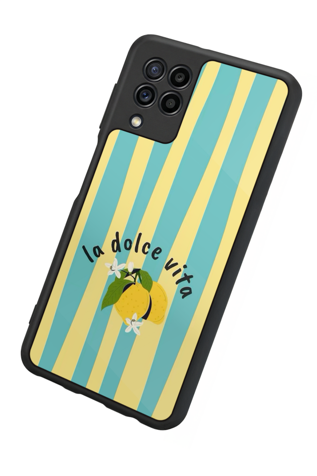 Samsung Galaxy M32 Uyumlu Limon Tasarımlı Glossy Premium Kılıf