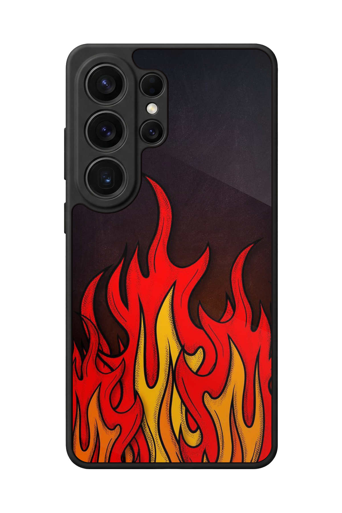 Samsung Galaxy S26 Ultra Uyumlu Retro Flame Patterns Tasarımlı Glossy Premium Kılıf