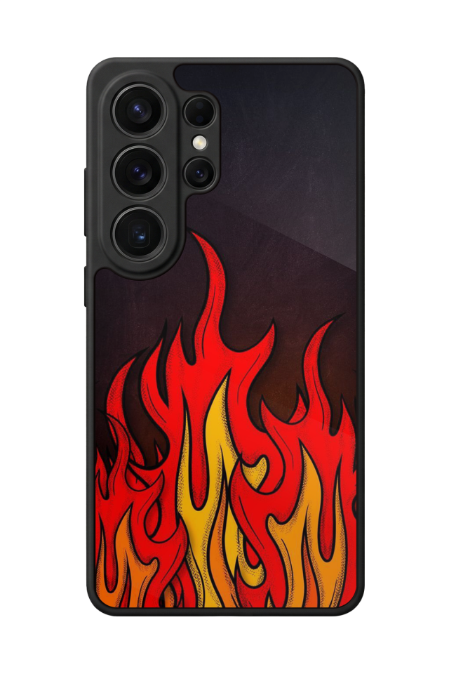 Samsung Galaxy S26 Ultra Uyumlu Retro Flame Patterns Tasarımlı Glossy Premium Kılıf