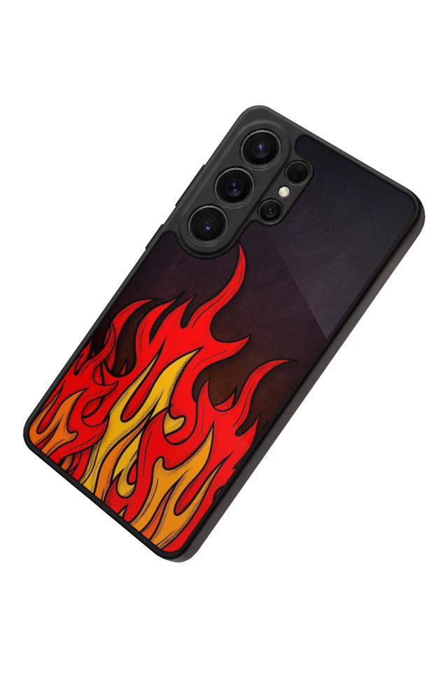 Samsung Galaxy S26 Ultra Uyumlu Retro Flame Patterns Tasarımlı Glossy Premium Kılıf