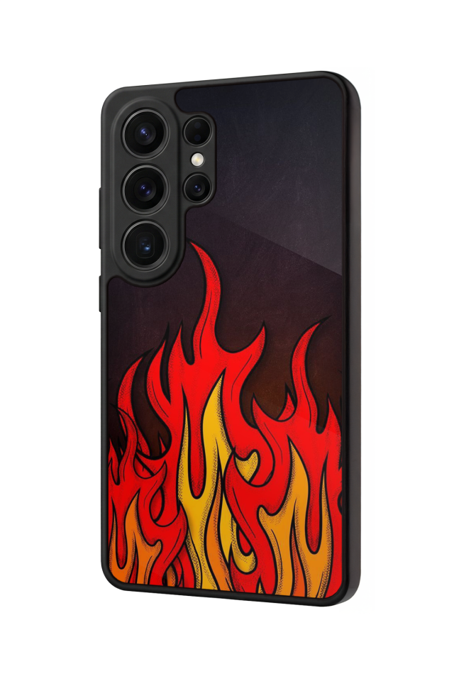 Samsung Galaxy S26 Ultra Uyumlu Retro Flame Patterns Tasarımlı Glossy Premium Kılıf