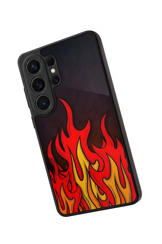 Samsung Galaxy S26 Ultra Uyumlu Retro Flame Patterns Tasarımlı Glossy Premium Kılıf