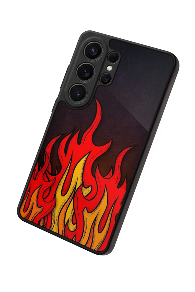 Samsung Galaxy S26 Ultra Uyumlu Retro Flame Patterns Tasarımlı Glossy Premium Kılıf