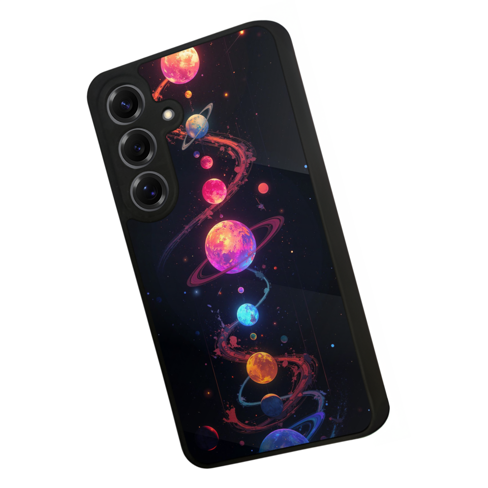 Samsung Galaxy S25 Uyumlu Uzay Tasarımlı Glossy Premium Kılıf