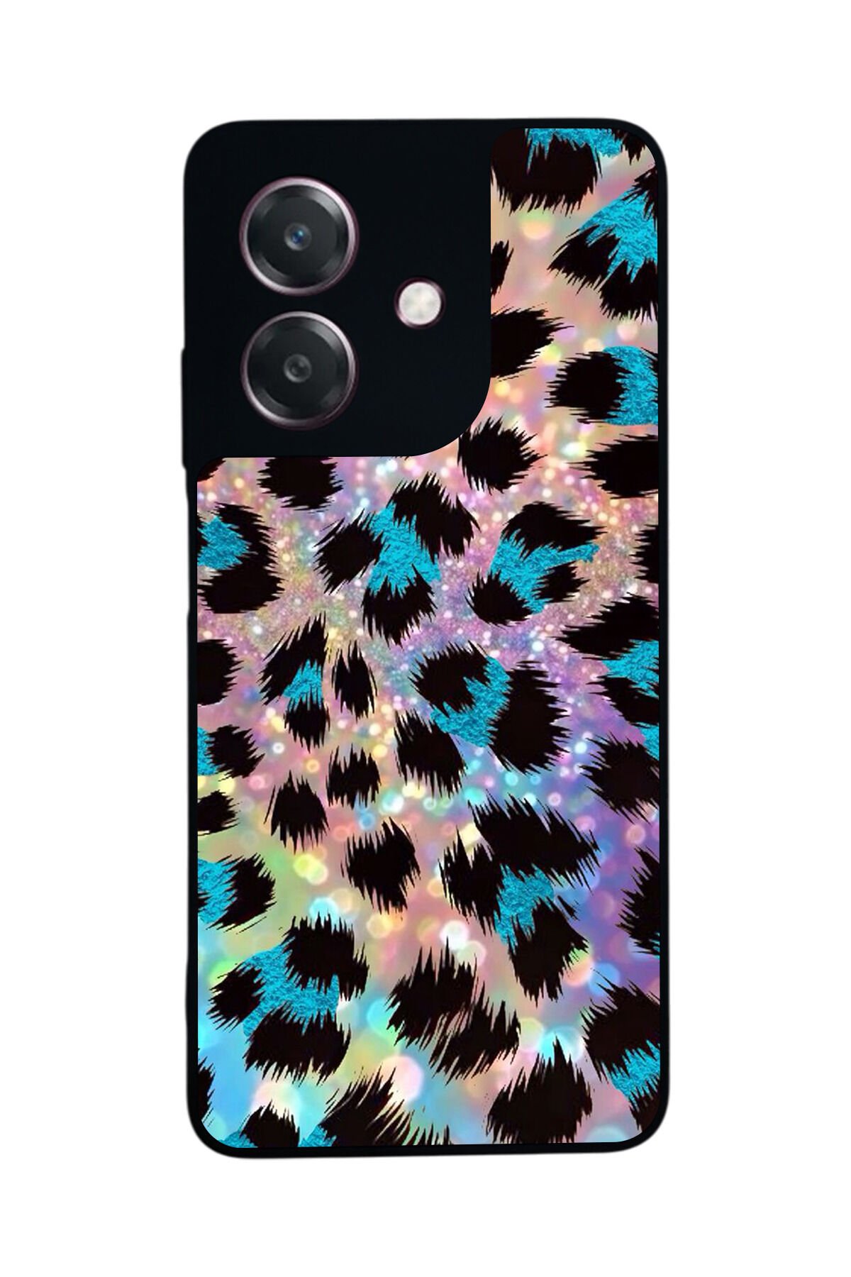 Oppo A3 5G Uyumlu Hologram Leopar Tasarımlı Glossy Premium Kılıf