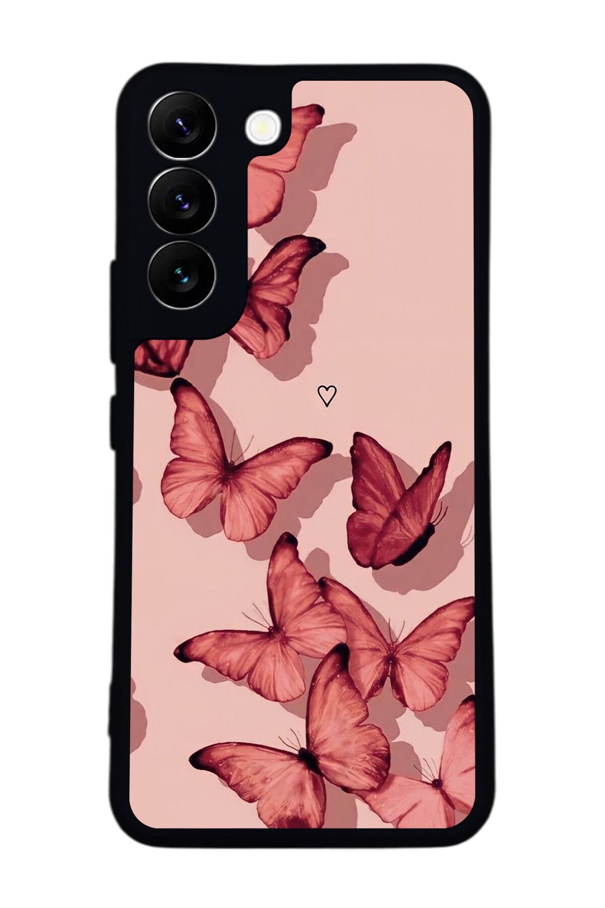 Samsung Galaxy S22 Uyumlu Kelebek Tasarımlı Glossy Premium Kılıf