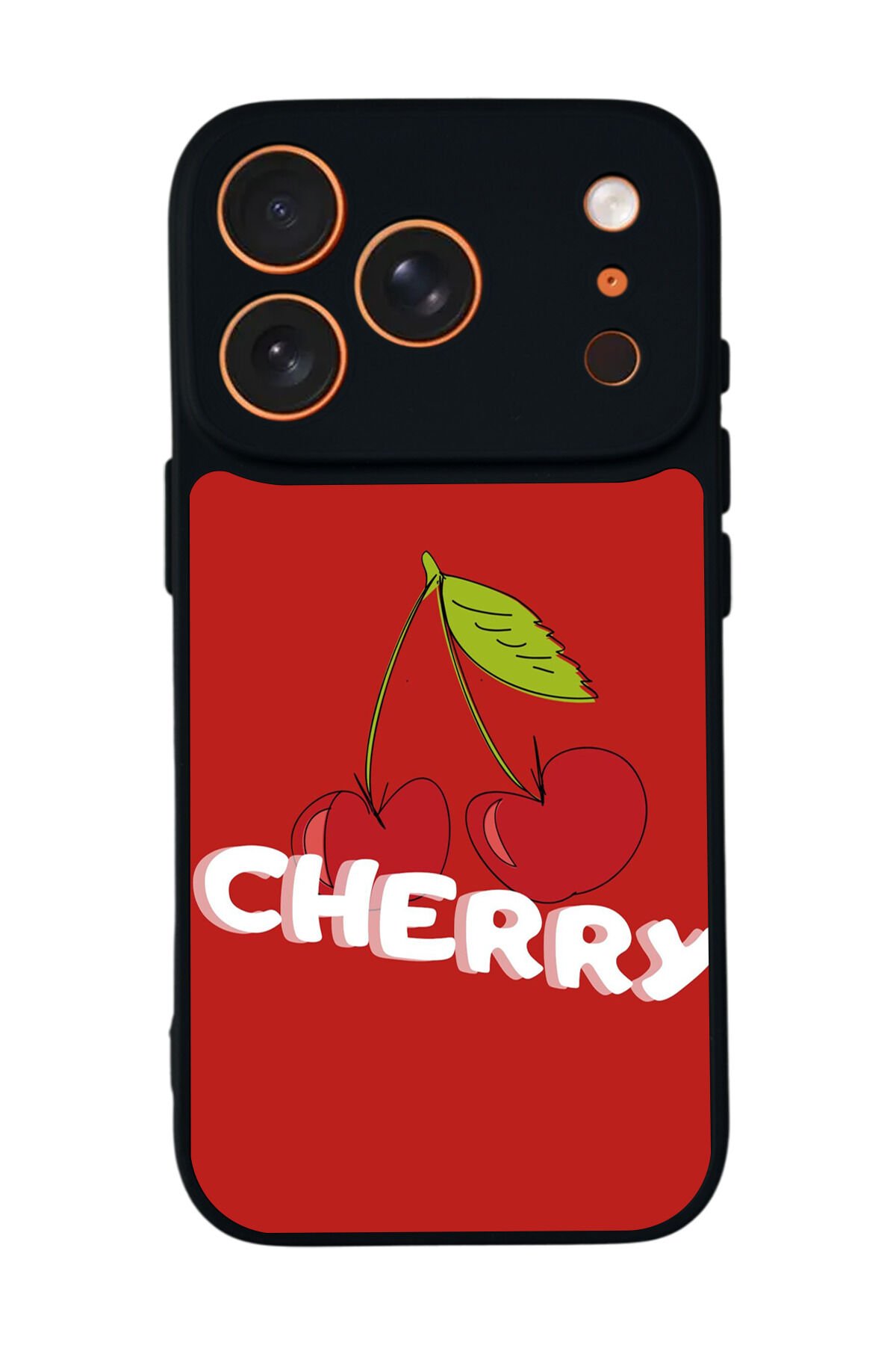 iPhone 17 Pro Max Uyumlu Kiraz Tasarımlı Glossy Premium Kılıf