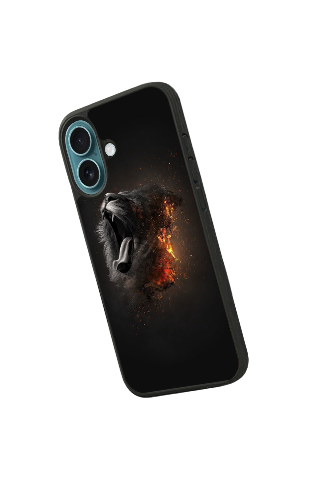 iPhone 16 Uyumlu Aslan Tasarımlı Glossy Premium Kılıf