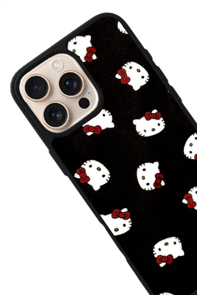 iPhone 16 Pro Max Uyumlu HelloKitty Tasarımlı Glossy Premium Kılıf