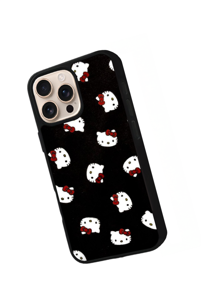 iPhone 16 Pro Max Uyumlu HelloKitty Tasarımlı Glossy Premium Kılıf