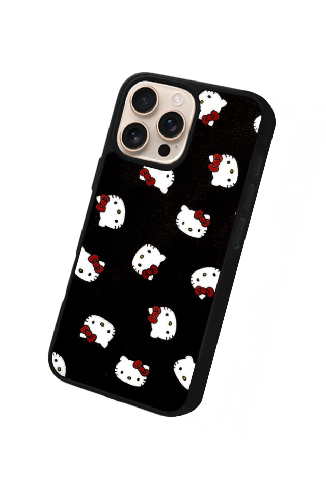 iPhone 16 Pro Max Uyumlu HelloKitty Tasarımlı Glossy Premium Kılıf