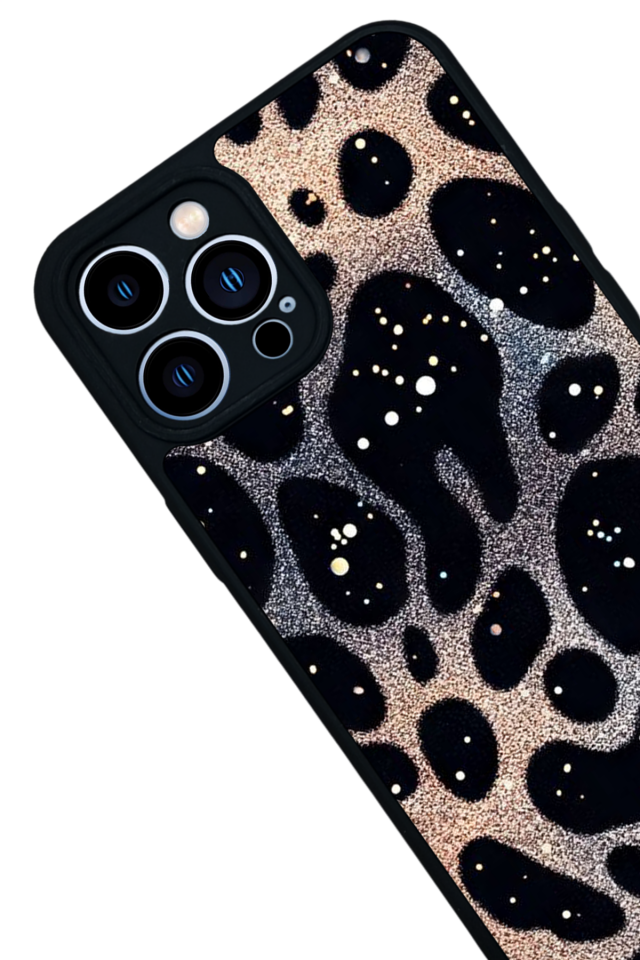 iPhone 13 Pro Max Uyumlu Hologram Leopar Tasarımlı Glossy Premium Kılıf