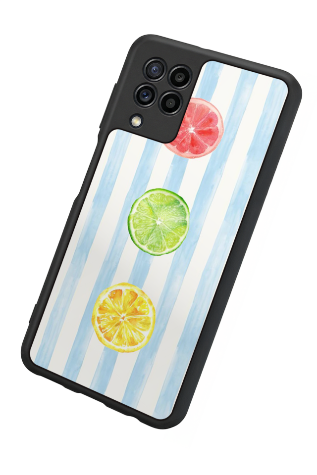 Samsung Galaxy M32 Uyumlu Limon Tasarımlı Glossy Premium Kılıf