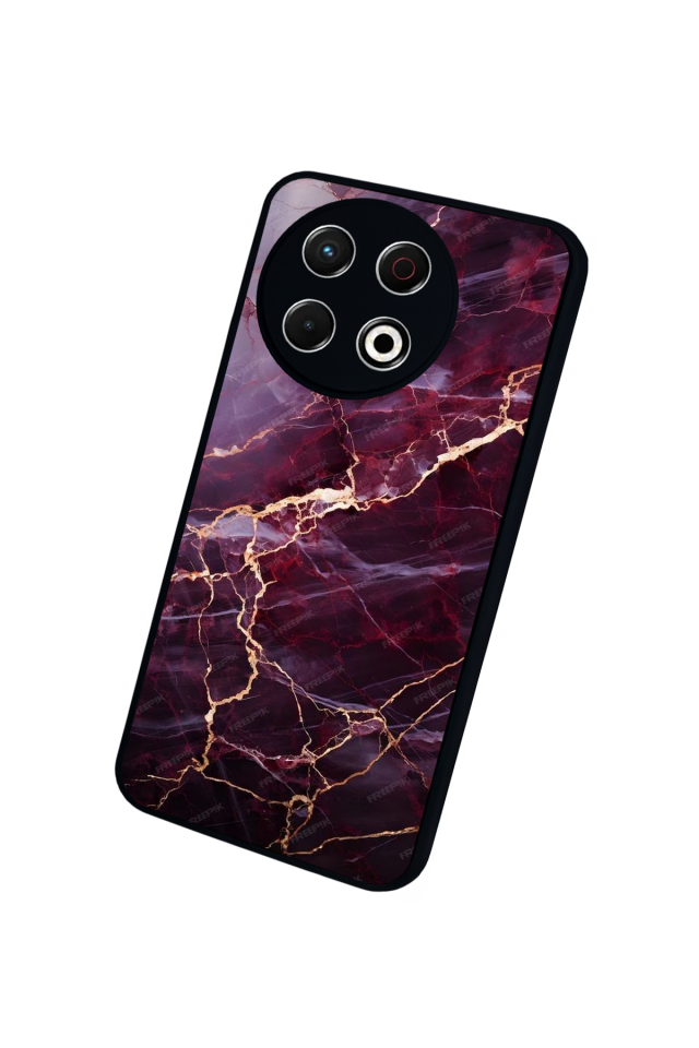 Tecno Spark 30 Pro Uyumlu Mermer Marble Tasarımlı Glossy Premium Kılıf