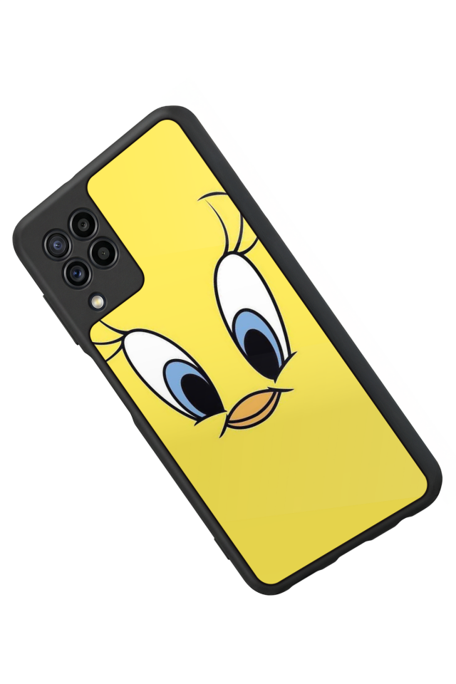 Samsung Galaxy M22 Uyumlu Tweety Tasarımlı Glossy Premium Kılıf