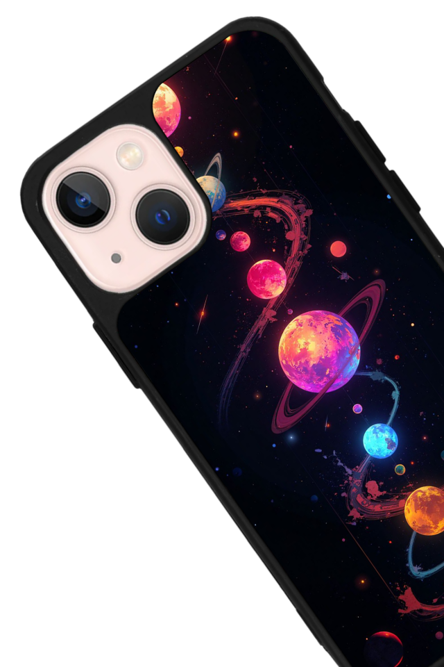 iPhone 13/14 Uyumlu Uzay Tasarımlı Glossy Premium Kılıf