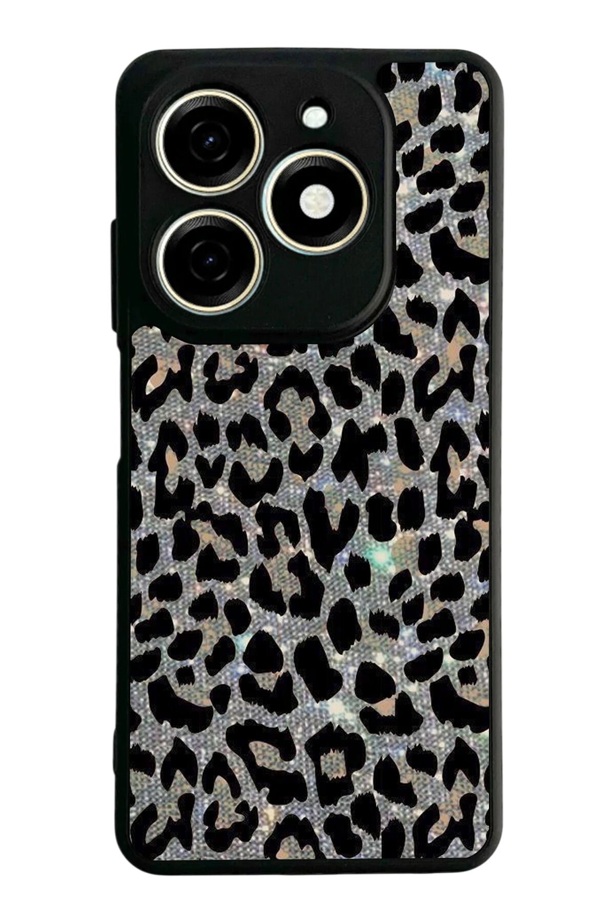 Tecno Spark 20/20C Uyumlu Hologram Leopar Tasarımlı Glossy Premium Kılıf