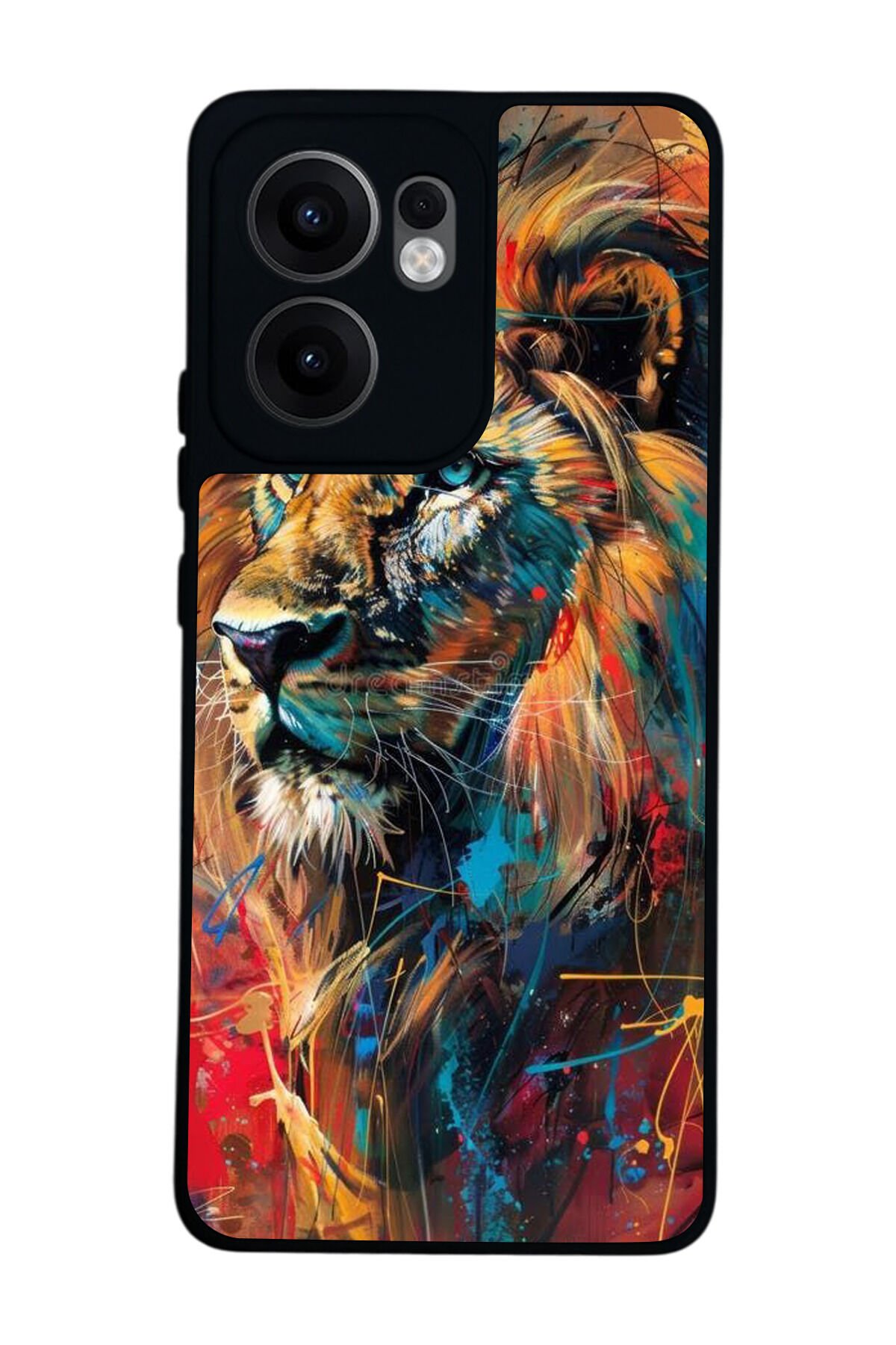 Oppo Reno 13F Uyumlu Aslan Tasarımlı Glossy Premium Kılıf