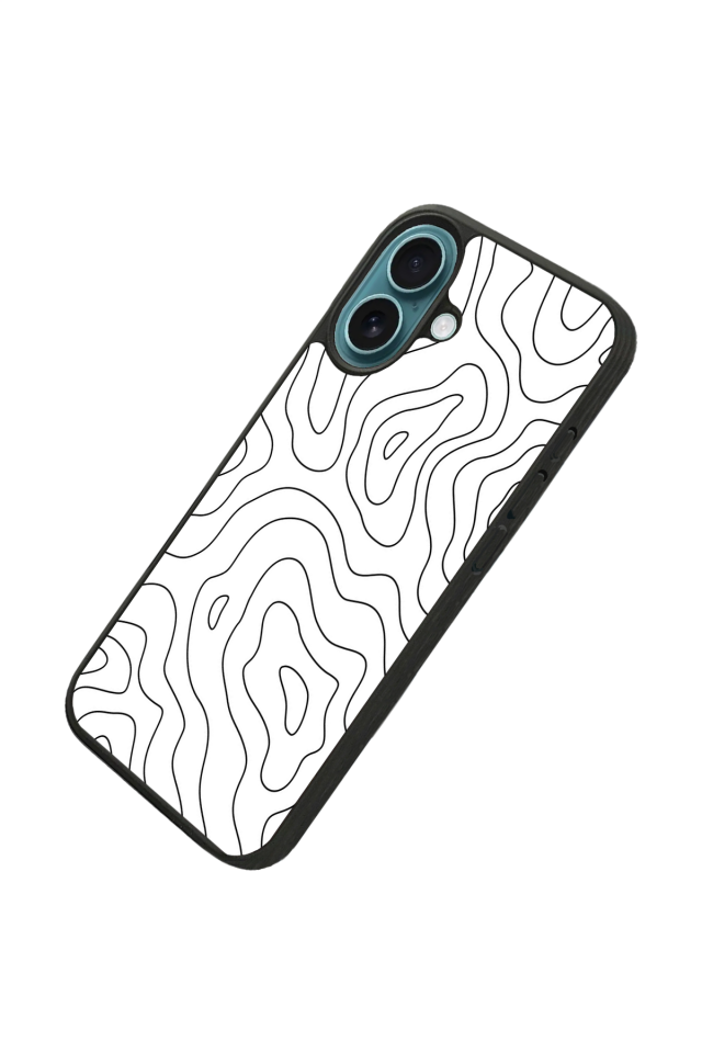 iPhone 16 Plus Uyumlu Çizgi Sanatı Tasarımlı Glossy Premium Kılıf