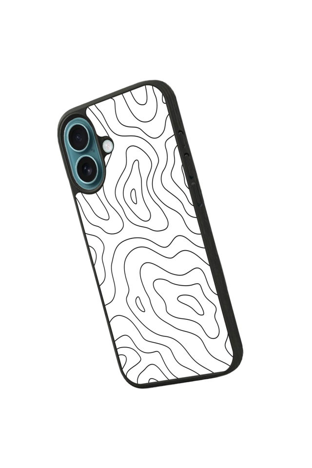 iPhone 16 Plus Uyumlu Çizgi Sanatı Tasarımlı Glossy Premium Kılıf