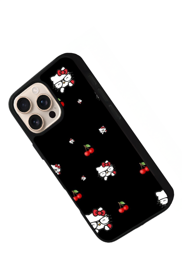 iPhone 16 Pro Max Uyumlu HelloKitty Tasarımlı Glossy Premium Kılıf