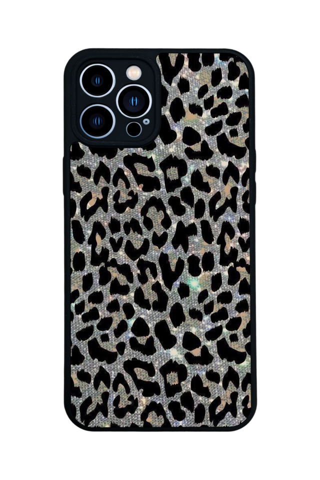 iPhone 13 Pro Max Uyumlu Hologram Leopar Tasarımlı Glossy Premium Kılıf