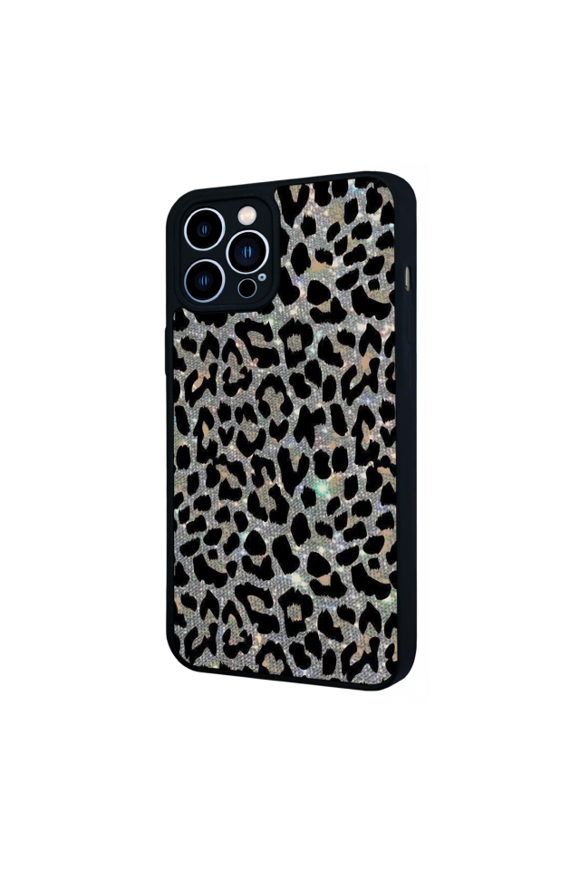 iPhone 13 Pro Max Uyumlu Hologram Leopar Tasarımlı Glossy Premium Kılıf