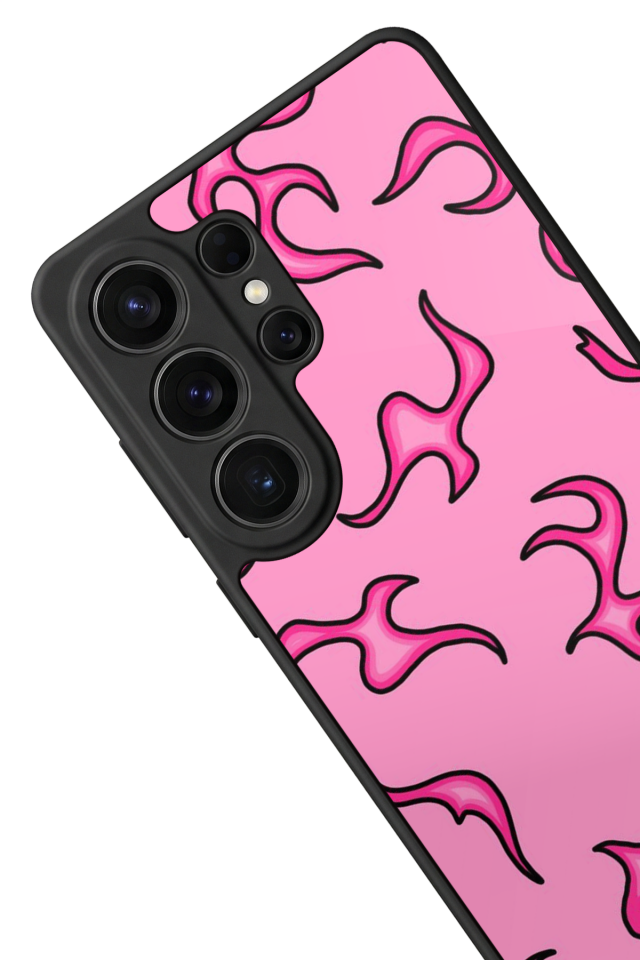 Samsung Galaxy S26 Ultra Uyumlu Retro Flame Patterns Tasarımlı Glossy Premium Kılıf