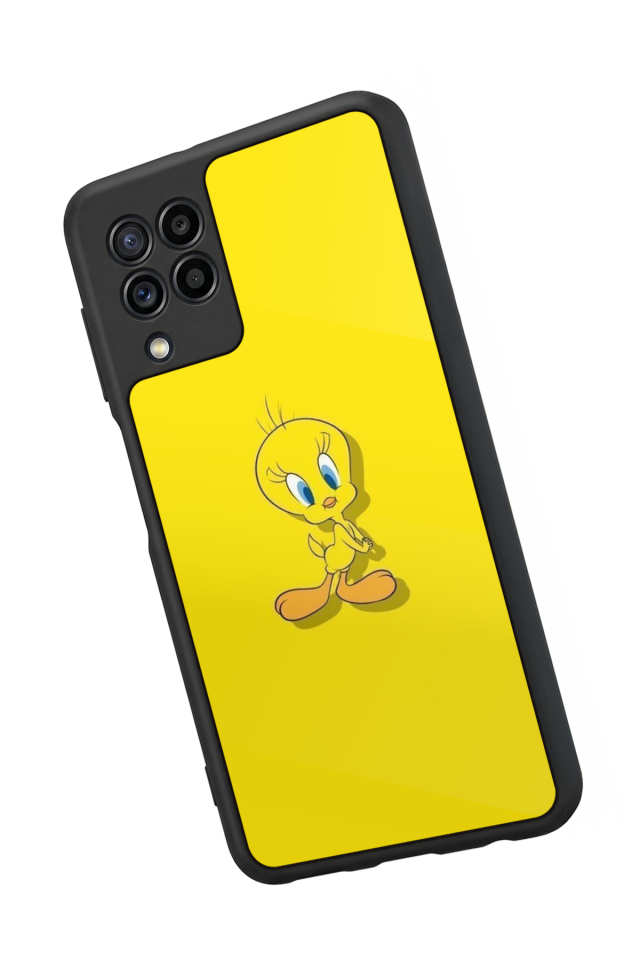 Samsung Galaxy M22 Uyumlu Tweety Tasarımlı Glossy Premium Kılıf