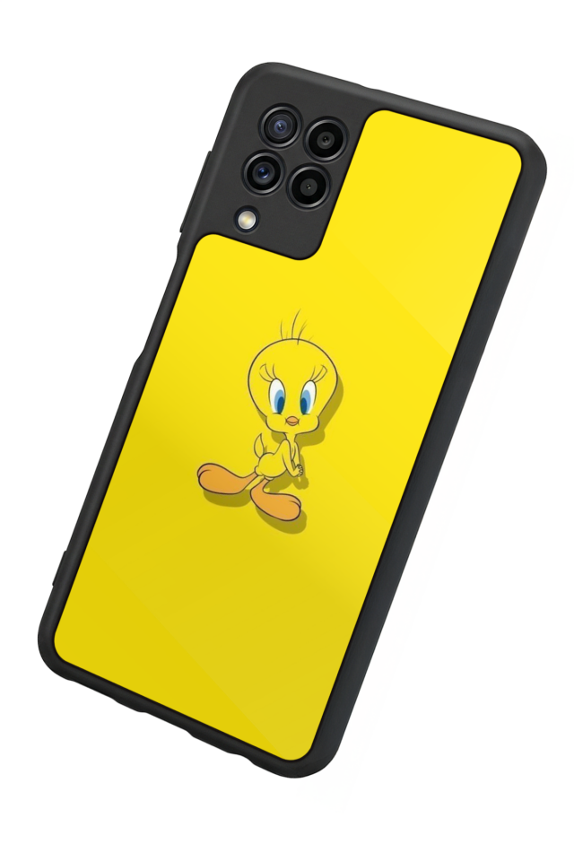 Samsung Galaxy M22 Uyumlu Tweety Tasarımlı Glossy Premium Kılıf